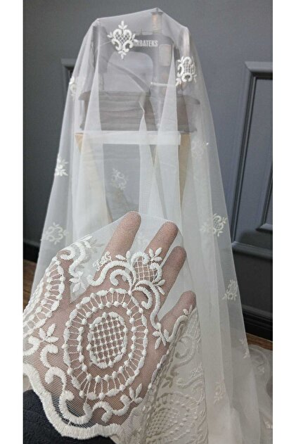 Fusta coroană Broderie Model împrăștiat Stil Modern Cortina din tul plisat cu 2 straturi