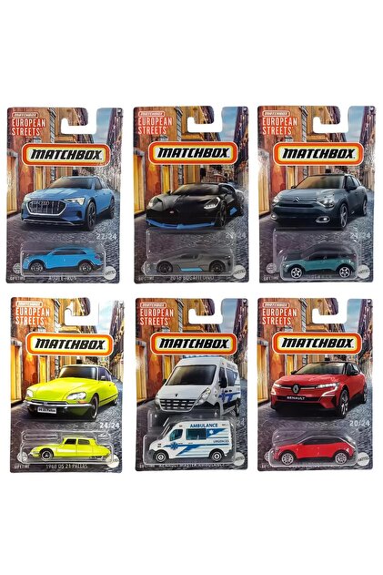 HOT WHEELS 2024 Matchbox European Streets 6'lı Set 1:64 Ölçek