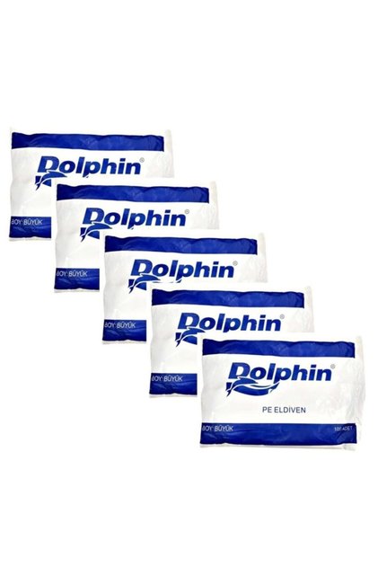 PE İş Temizlik Tek Kullanımlık Şeffaf Poşet Market Eldiven / Büyük Boy / 100 Adetlik 5 Paket