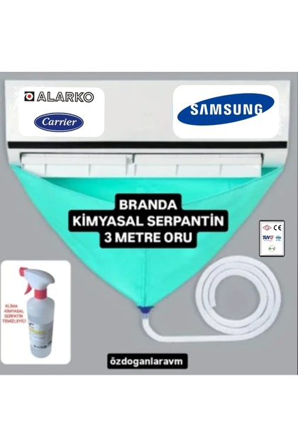 XXL Klima Yıkama Brandası 1 Kg Kimyasal Temizleyici 3 Metre Hortum 12000 ve 18000 Btu