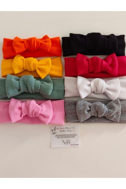 Nisbutikaksesuar 8-Piece Baby Girl Bandana Set, Gift Bandana Set