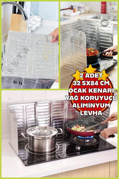 2 Adet FOLYO Ocak Yağ Sıçrama Koruyucu Katlanır Alüminyum FOLYO Silinir Piknik Tüpü Rüzgar Önle