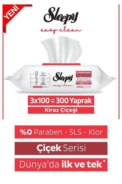 Yüzey Temizleme Havlusu Kiraz Çiçeği 3x100 (300 Yaprak)