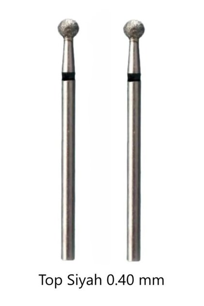 2'li Elmas Freze Ucu Törpü Makinesi Uç Çeşitleri - Top Siyah 4.0 mm