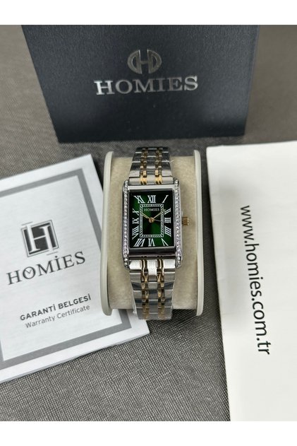 Double Color Women's Watch Stone Square Case 2 Years Warranty Waterproof