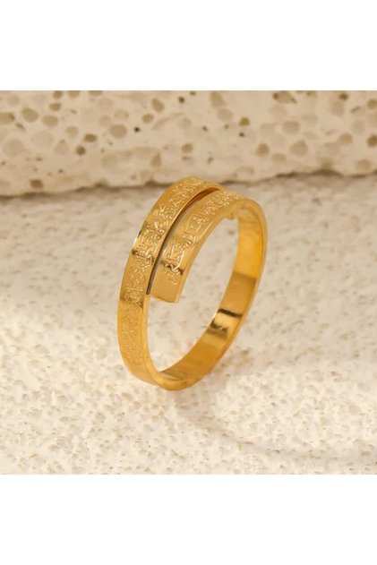 Anti-Evil Eye Ayetel Kursi Written Steel Ring
