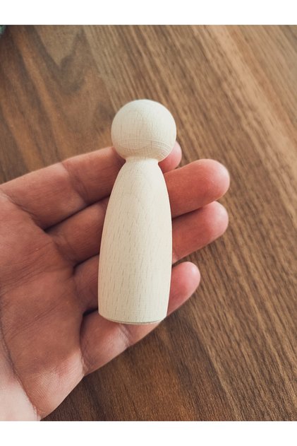 Ahşap Peg Bebekler 20'li Set Kız Bebek Figür