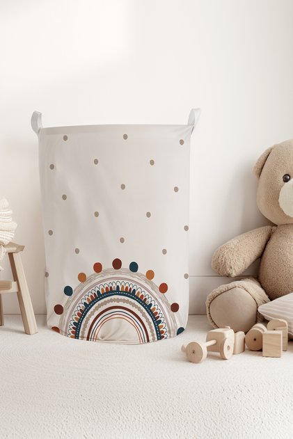 Rainbow Patterned Children's and Baby's Room Organizer Toy Basket Tlas-032