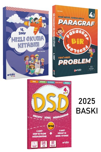 4.Sınıf Muhteşem 3lü Set (Bir Paragraf Bir Problem-Dikkatli Süreç Değerlendirme-Hızlı Okuma Kitabım)