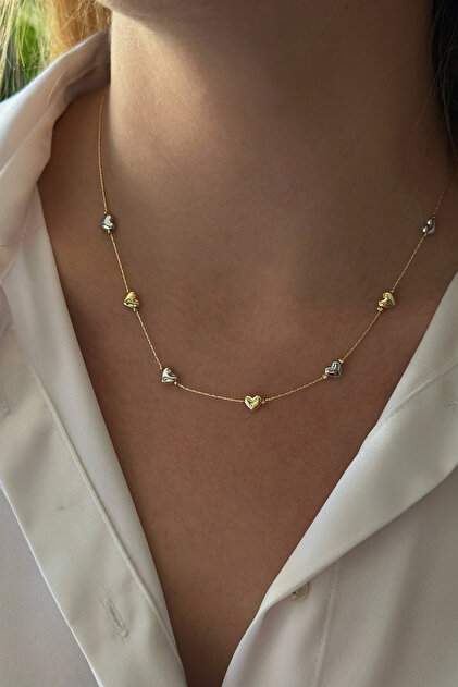Two Color Heart Necklace