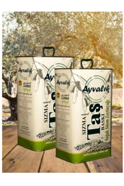 Ayvalık 10 LT natural sızma zeytinyağı taş baskı soğuk sıkım