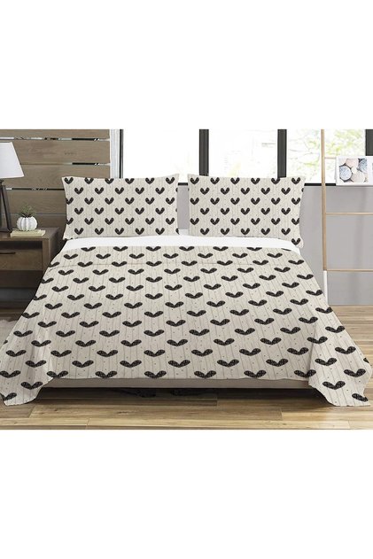 Heart Patterned, Printed Double Printed Pique (200X220 cm)