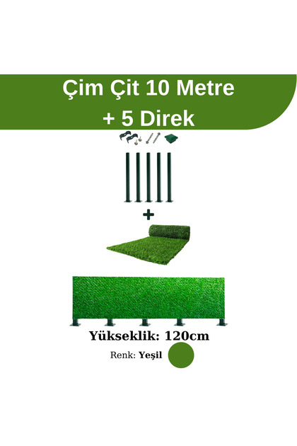 Çim Çit 120 Cm + 5 Direk Avantaj Paketi (10 Metre)