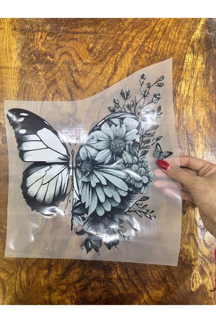 Iron-On Design Floral Butterfly Transfer Printing Arma 27X25 cm