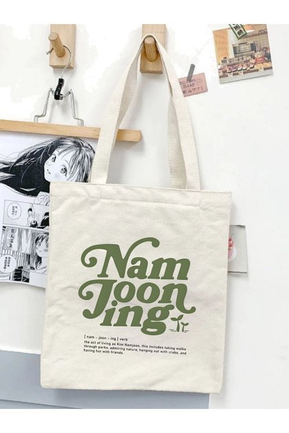 Bts Namjooning Design Raw Cloth Tote Bag, Pinterest Bag