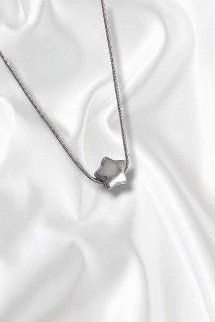316L Steel Silver Color Star Model Necklace