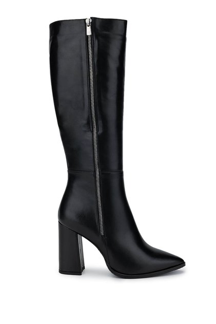 Women's Genuine Leather Black Leather Classic Boots