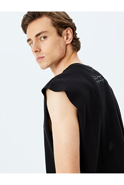 Cotton Crew Neck Oversize Sleeveless T-Shirt