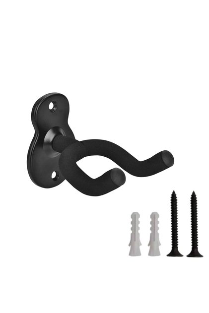 Black Metal Guitar Hanger Hook Wall Mount Non-slip Holder Stand Rotatable 360°for Electric Guitar Uk