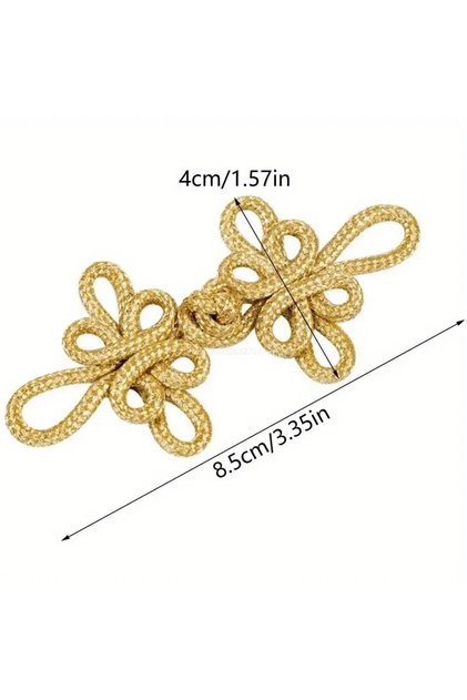 10pcs 10PCS Gold Wire Chinese Cheongsam Button Dragonfly Knot Fastener Closures