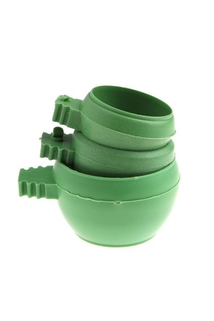 3pcs 3Pcs/Set Green Plastic Parrot Mini Food Water Bowl Feeder Plastic Birds Pigeons Cage Sand Cup F