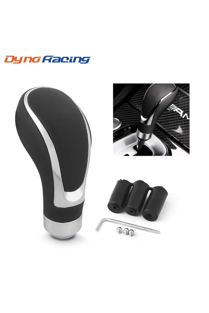 PU Leather Universal Car Gear Shift Knob Gear Stick Manual Transmission Shifter Lever With three ...