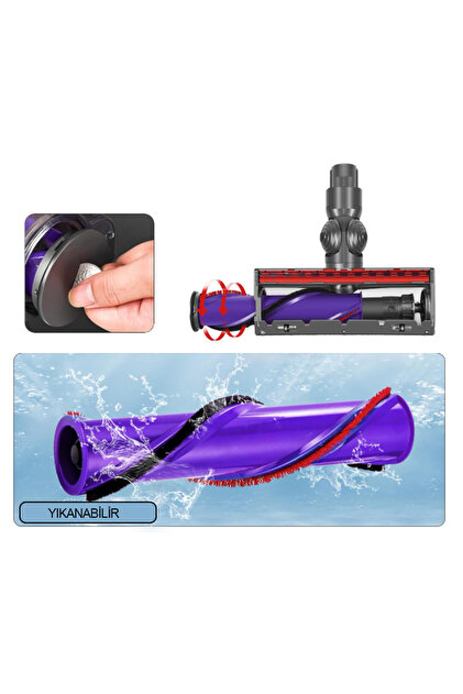 Supervac Dyson V7 V8 V10 V11 V15 ile Uyumlu Zemin Fırça Başlığı