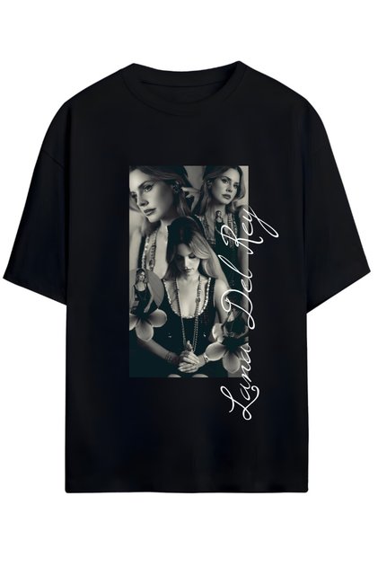 تي شيرت قطني كبير الحجم بتصميم LANA DEL REY للجنسين