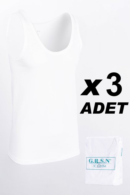 Men's 3-Piece 100% Cotton Comfortable Combed Single Jersey White Sling Undershirt
