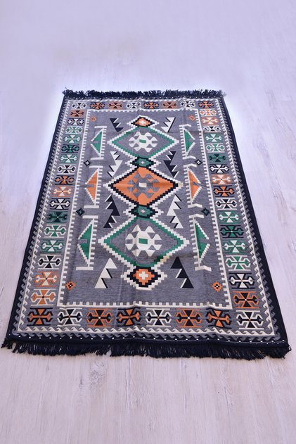 Şark Köşesi Halısı Modelleri Otantik Kilim Anadolu Gri