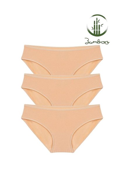 3-Piece Women's Skin Bamboo High Quality Stretchy Soft Bikini Panties
