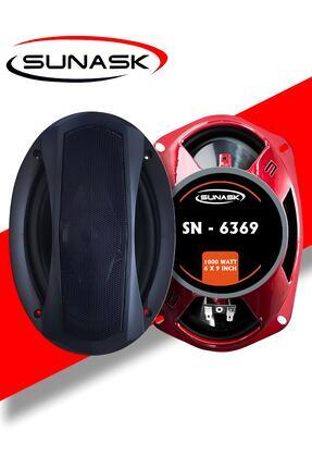 Sunask Sn-6369 1000 Watt Tweeter'li Uyumlu Oto Oval Hoparlör