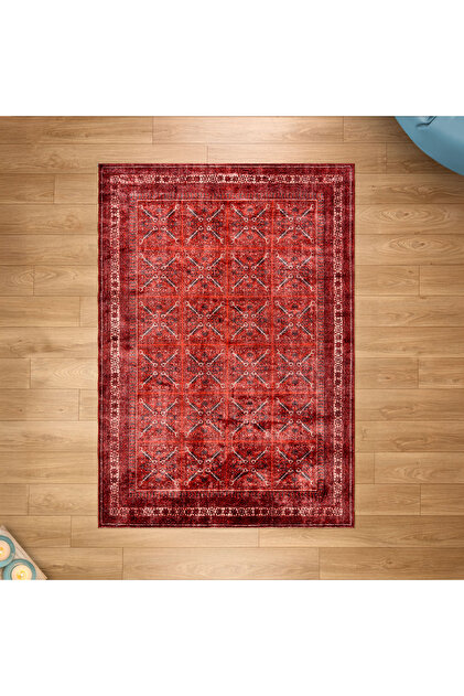 Soft Farah Makine Halısı - Kırmızı - 160x230 cm