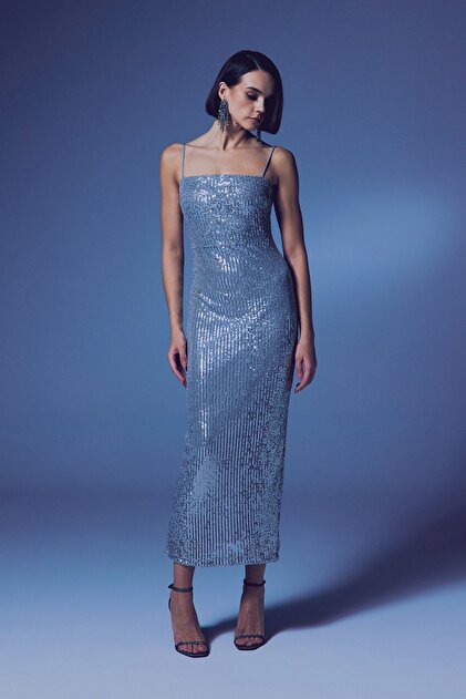 strappy silver dress Strappy Bustier Sequin Maxi Dress Silver