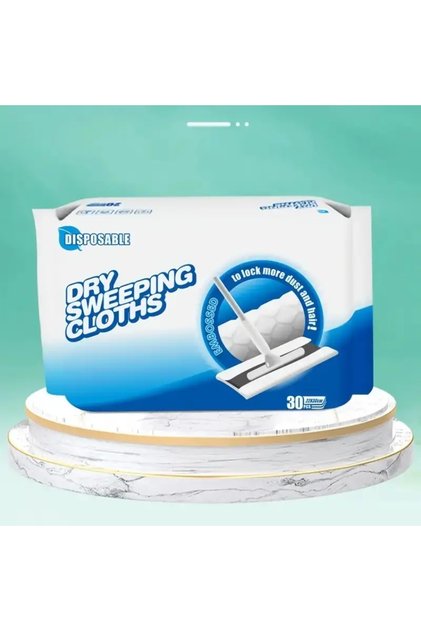 30pieces WHITE 1 Pack Dust Removal Paper, Disposable Mopping Cloth For Floor Cleaning, For Pet Hair