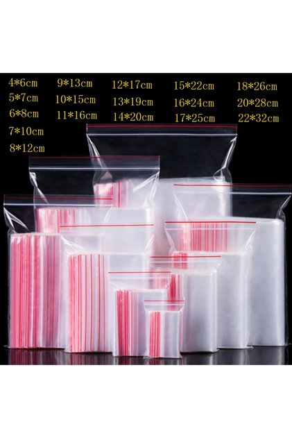 5 wire 4x6cm 100pcs/pack Small Zip Lock Plastic Bag Reclosable Transparent Bag Shoe Bag Vacuum Bag P
