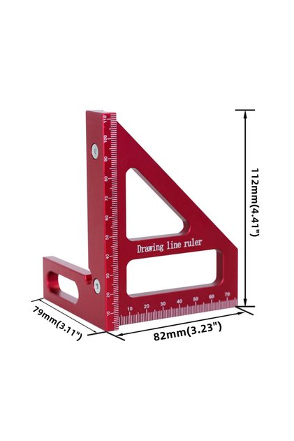 1Pc Triangle Ruler 1/2pc Carpenter Square Protractor and Center Scribe Gauge - Aluminum Center Finde