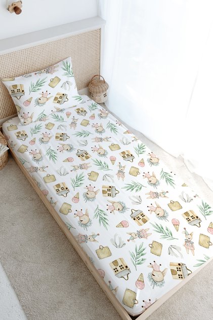 Single Fitted Sheet Set - Iconic Series - Antique Buffoon Teddy Bear