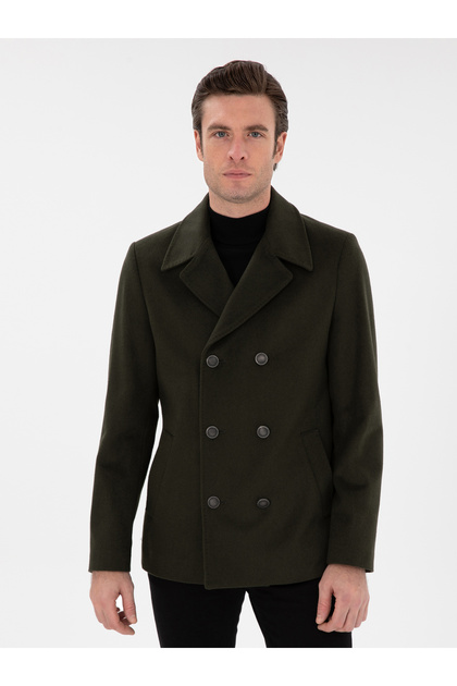 Khaki Slim Fit Stamp Coat 50293483-Vr027