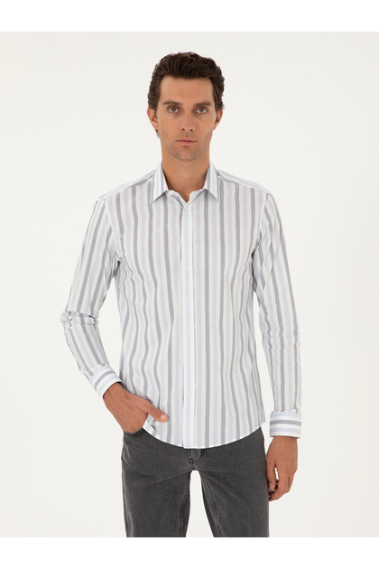 Cobalt Blue Slim Fit Long Sleeve Shirt 50285542-Vr032