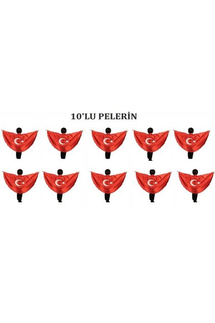 Denbu Textile Moon Star Printed April 23 Special Flag Cloak -10 Pieces