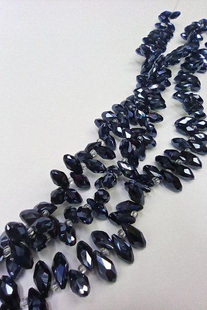Blackish Navy Blue Drop Crystal