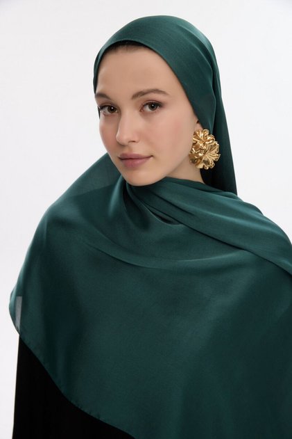 Idol Satin Janjan Shawl - Pine