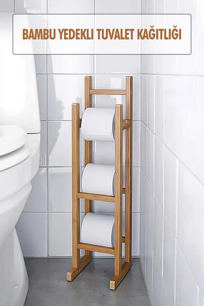 Natural Bamboo Refilled Wc Paper Holder