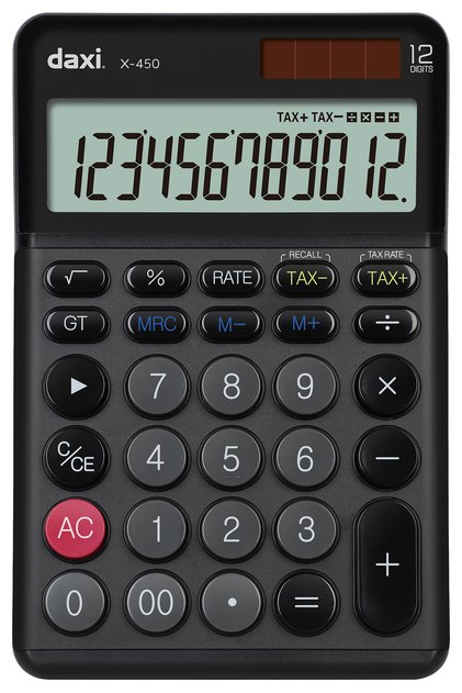 X-450 12 HANELİ HESAP MAKİNESİ, TAX FONKSİYONLU, 11.5x17cm