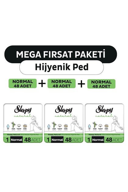 Natural Ultra Hassas Hijyenik Ped Mega Fırsat Paketi Normal 144 Adet