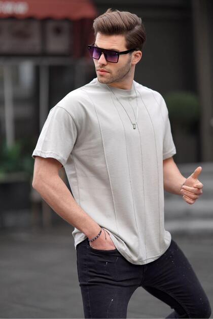 Madmext Boyalı Gri Bisiklet Yaka Erkek Tişört 6175 - Fiyatı, Yorumları