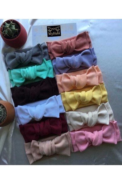 12' Combination Handmade Ribbed Baby Girl Bandana