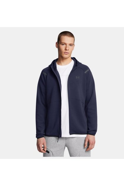 Erkek UA Unstoppable Fleece Tam Fermuarlı HD EU Sweatshirt 1389352-410