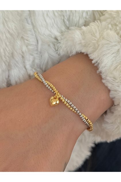 Doreli Heart Figured Twisted Double Color Women's Bracelet